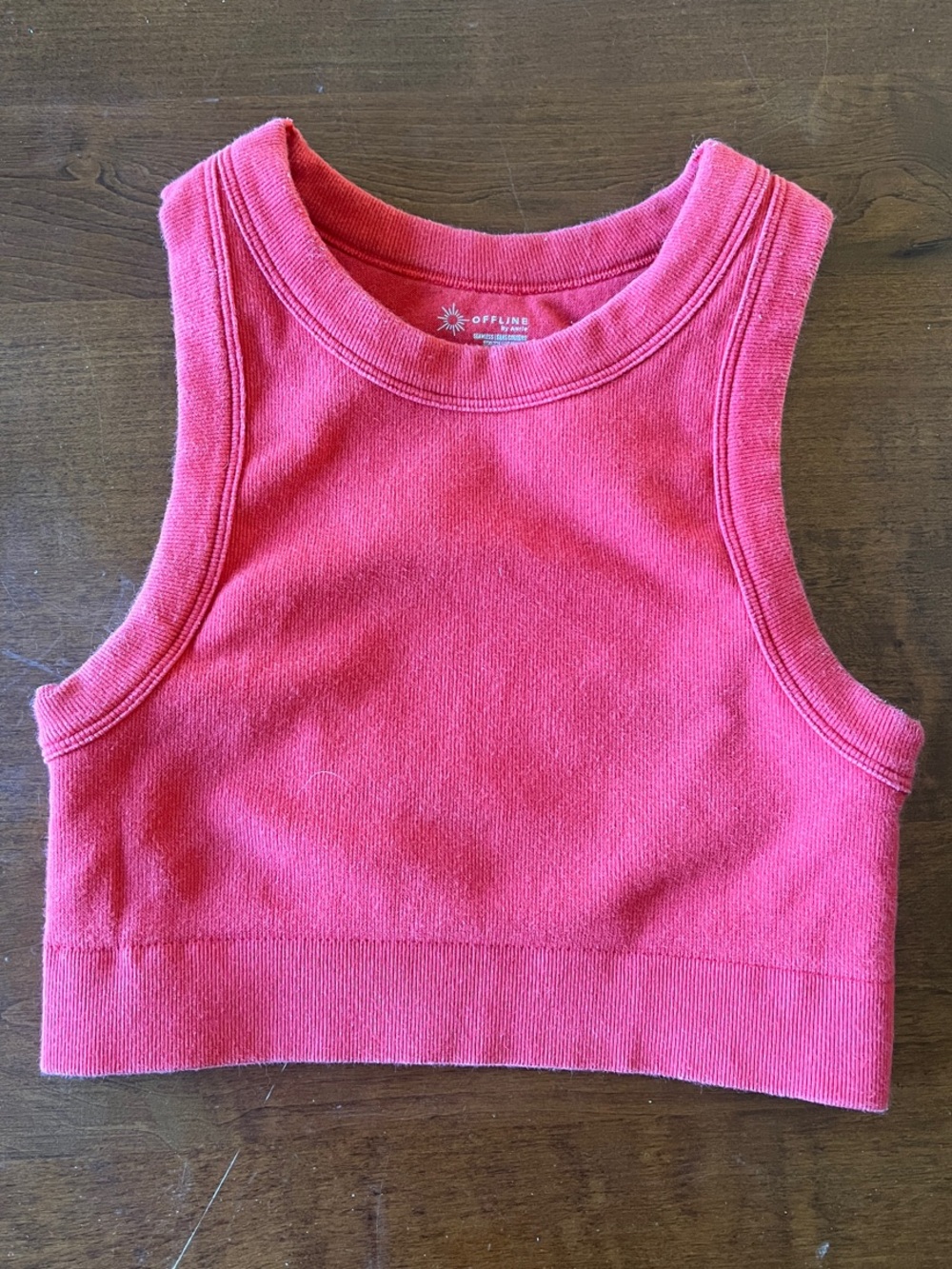Offline Aerie Red Cropped Tank